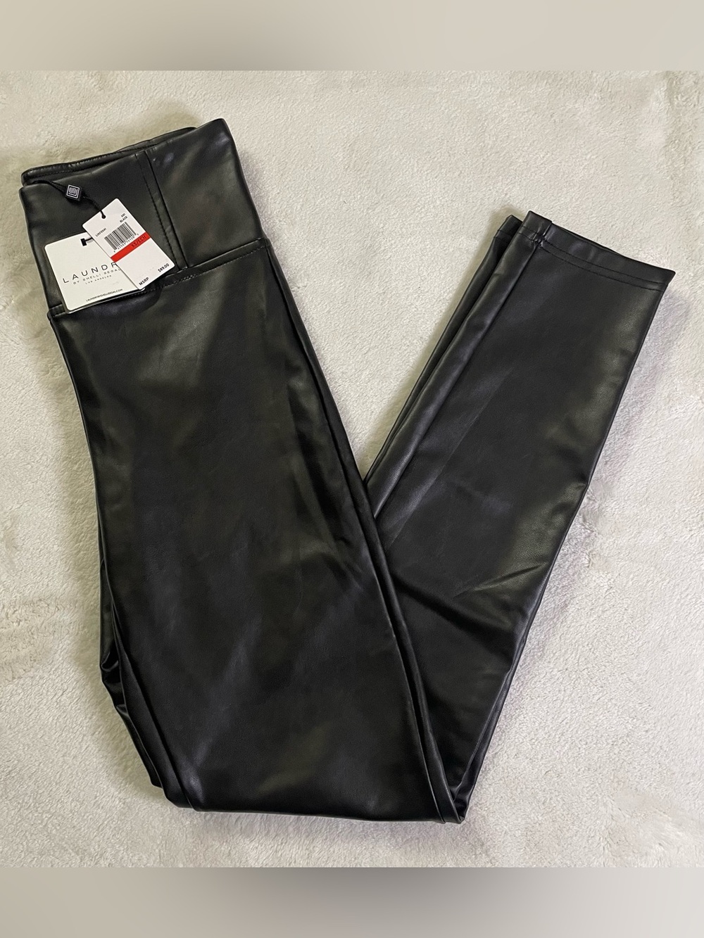 NWT Laundry by Shelli Segal Black Pleather Leggings size XS